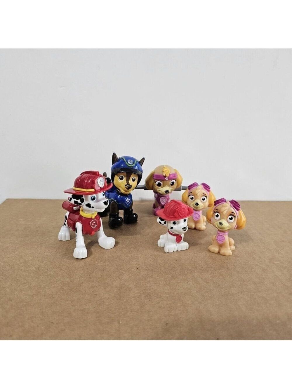 Paw Patrol Action Figures Pups Marshall Spy Chase And Skye LOT Of 6 Cake Toppers